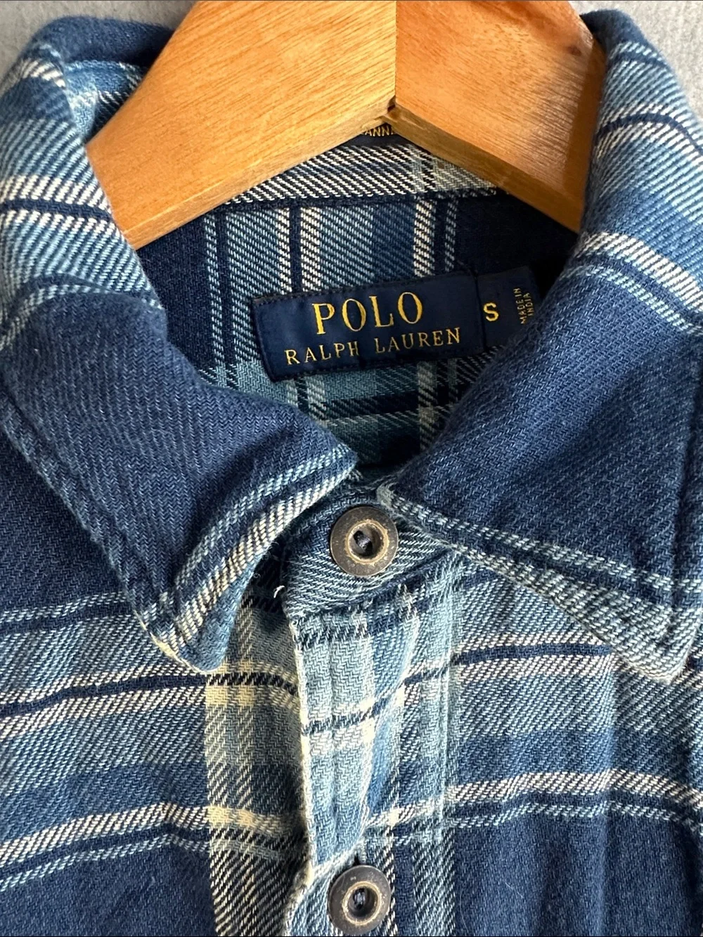 Polo by Ralph Lauren Blue Plaid Cotton Button-Down Shirt